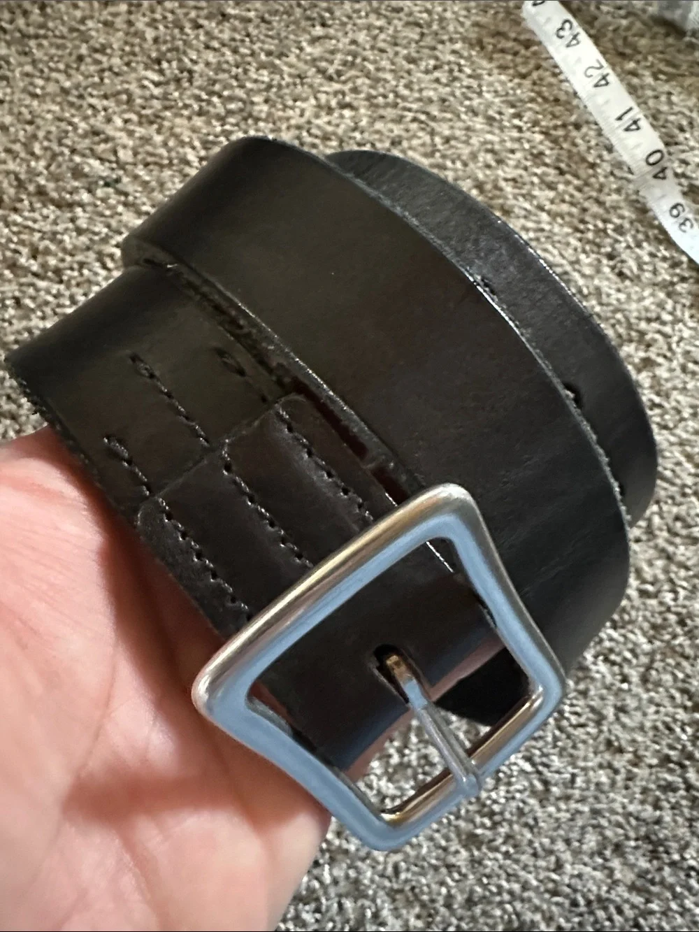 Red Wing Classic Black Leather Men's Belt with Silver Buckle